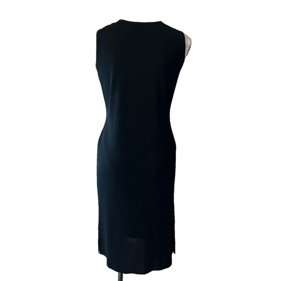 Ming Wang Dress S Small Black Stretch Knit Crew Neck Tank $250 NEW - Picture 5 of 13